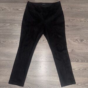Andrew Marc Pull On Straight Leg Stretch Black Velour Faux Suede Pants Sz XL